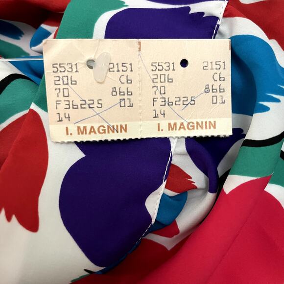 Vintage New Old Stock Mod Print Midi Skirt 14 Lloyd Williams I. Magnin - Picture 8 of 10